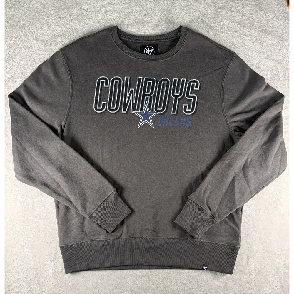 Dallas Cowboys Crewneck Charcoal Grey • Unique Chest Print‎ (Read Description)